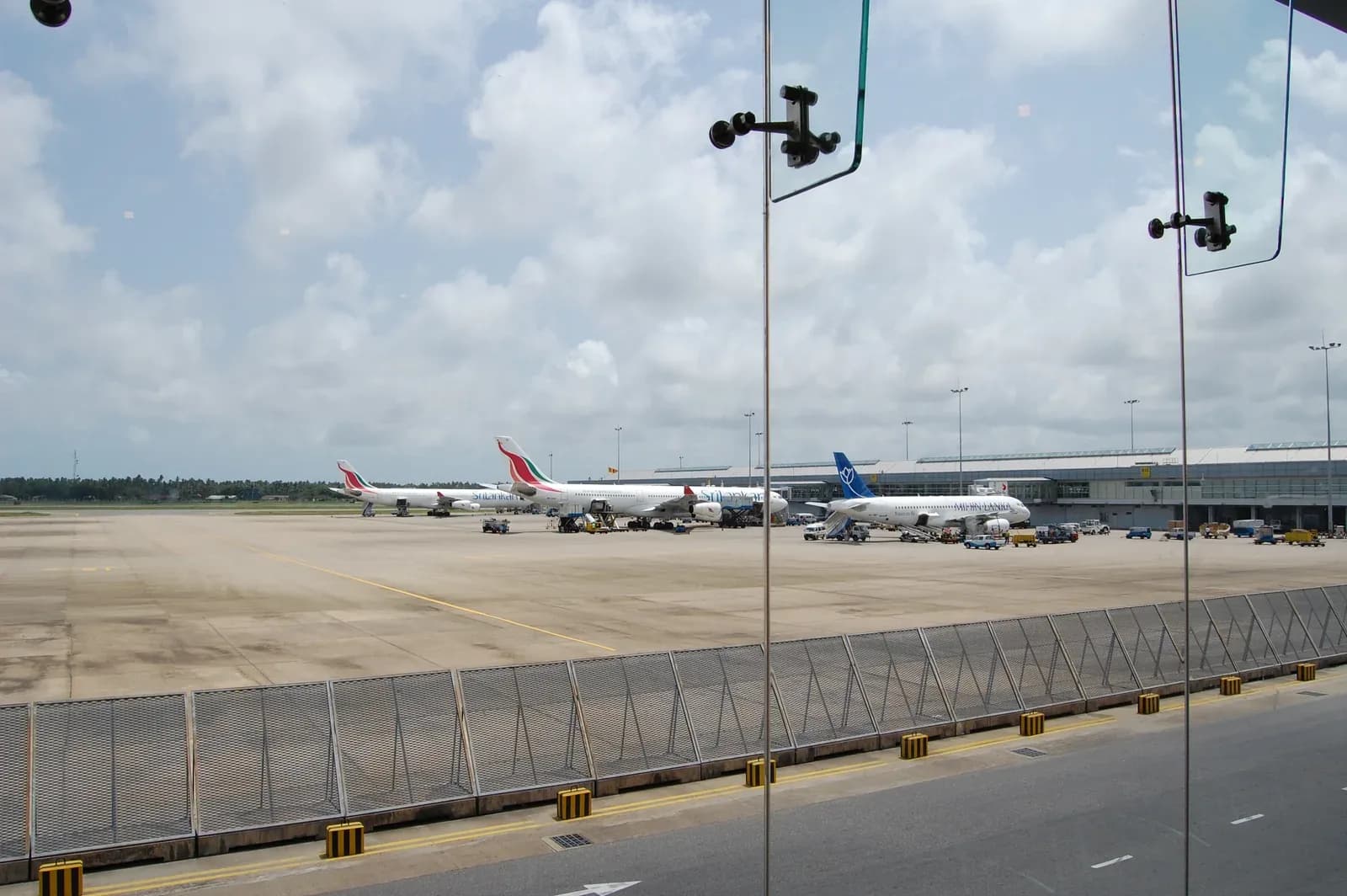 Aircraft on the apron at Bandaranaike International Airport, Sri Lanka