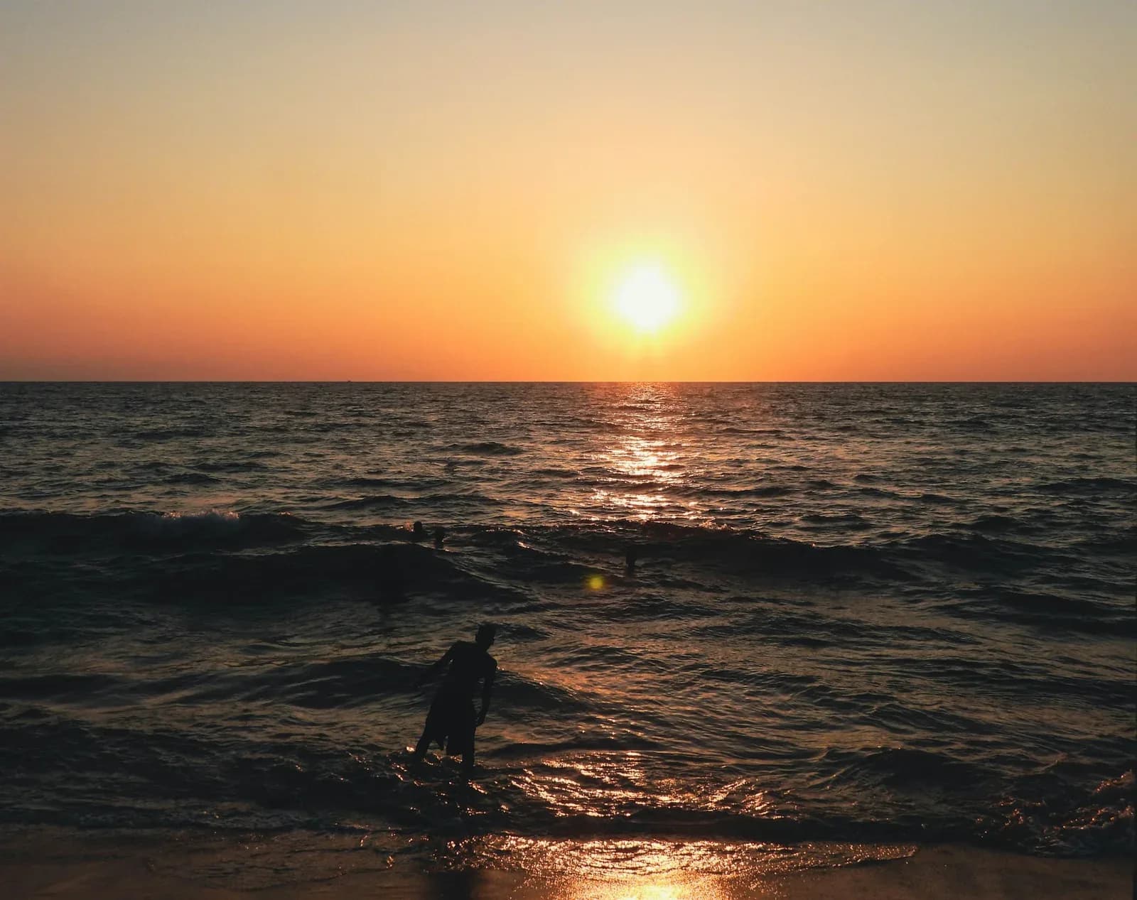 Sunset over the Indian Ocean at Negombo Beach