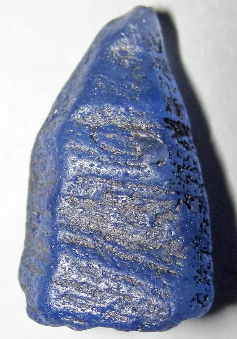 A blue sapphire crystal from gem gravels in the Ratnapura area of Sri Lanka