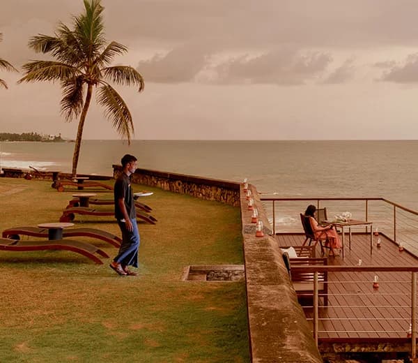 Private dining overlooking the Indian Ocean at Jetwing Saman Villas